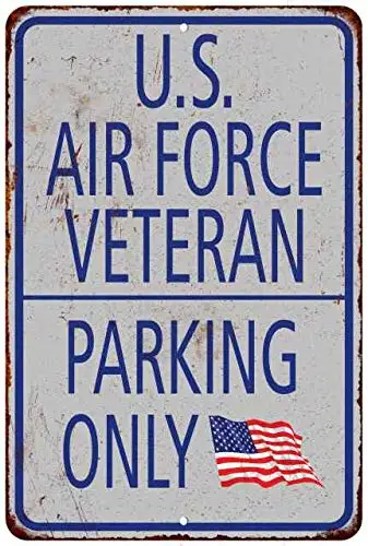 U.S. Air Force Parking Only Sign Military Signs Vintage Décor Plaque Wall Art Rustic Tin Patriotic Gift High Gloss Metal 2081200