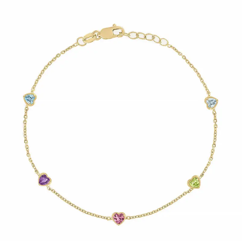 

Gemnel Women Gift 925 Sterling Silver Cubic Zirconia Heart Lover Bracelet