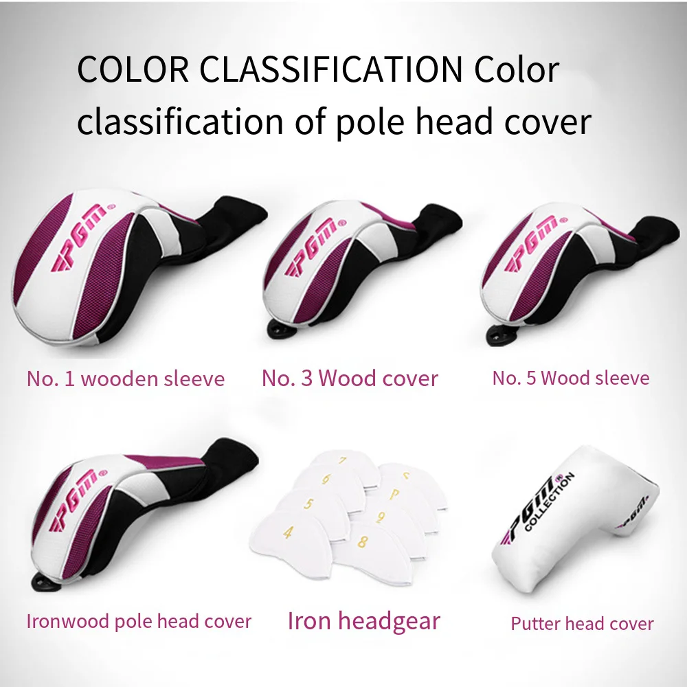 PGM Golf Club Head Cover Driver Iron Wood Rod Headgear Washable Easy To Use Save Space Waterproof Durable GT015 Golf Accessories