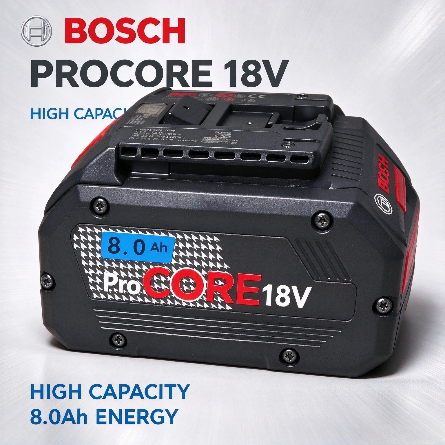 Bosch 8.0Ah 18V ProCORE Rechargeable Lithium Battery, 21700 Cells, Dustproof Structure, Replacement GBA18V80 BAT609 BAT618
