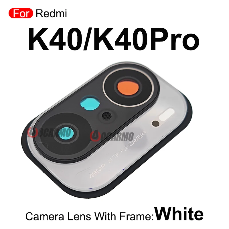 For Redmi k40 K40Pro Pro Rear Camera Lens With Back Frame Replacement Repair Part