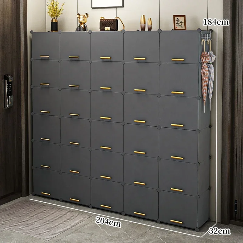 Multifuncional Narrow Shoe Rack, Metal Iron File, maca Multicamadas, Zapatero Móveis Modulares, Luxo Branco