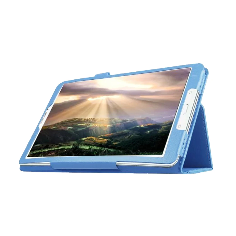 

Tablet Case For 9.6 Inch Sm-T560 T561 Slim Folding Pu Stand Lightweight Compatible -Blue