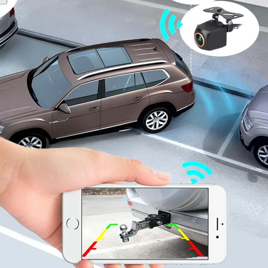 

Wifi 170 Degree Rear View Backup Camera Wireless Waterproof Car Reversing Rear View Cam 12V for Android Ios Mobile Phone Iphone