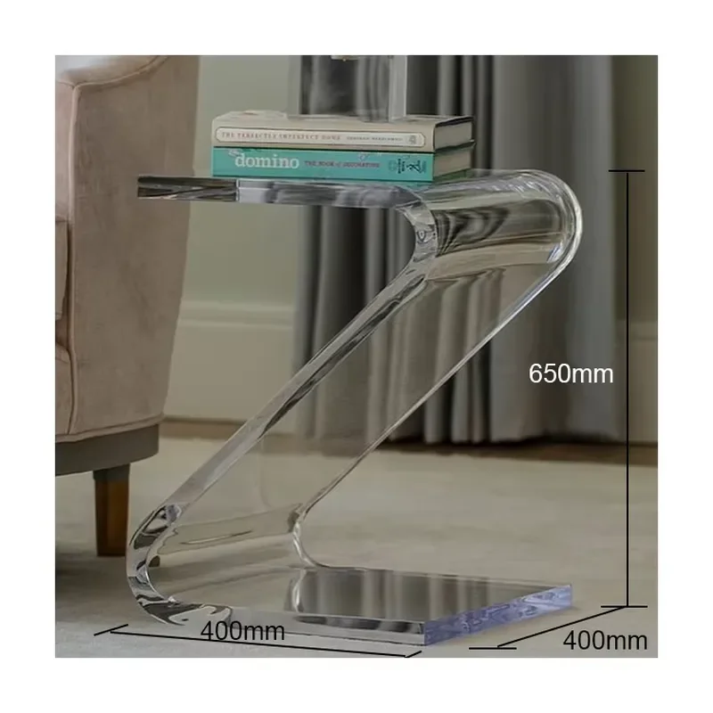 Modern Clear Acrylic Nightstand Compact Side Table for Bedroom Living Room Transparent End Table Minimalist Furniture Decor