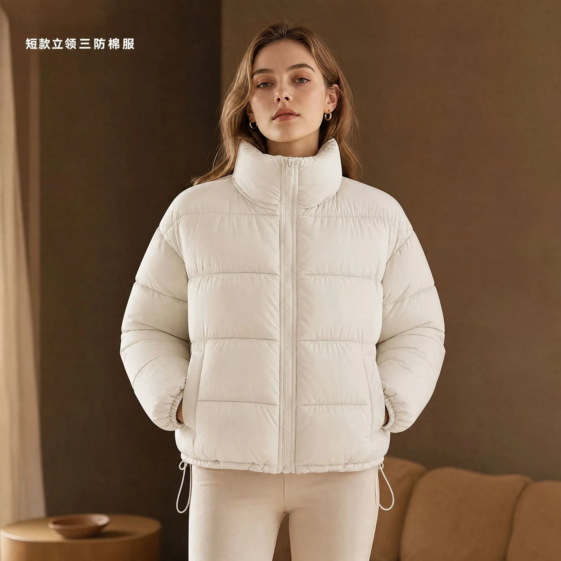 Spring 90 White Duck Down Jacket Women's Stand Up Collar Warm Bread Coat