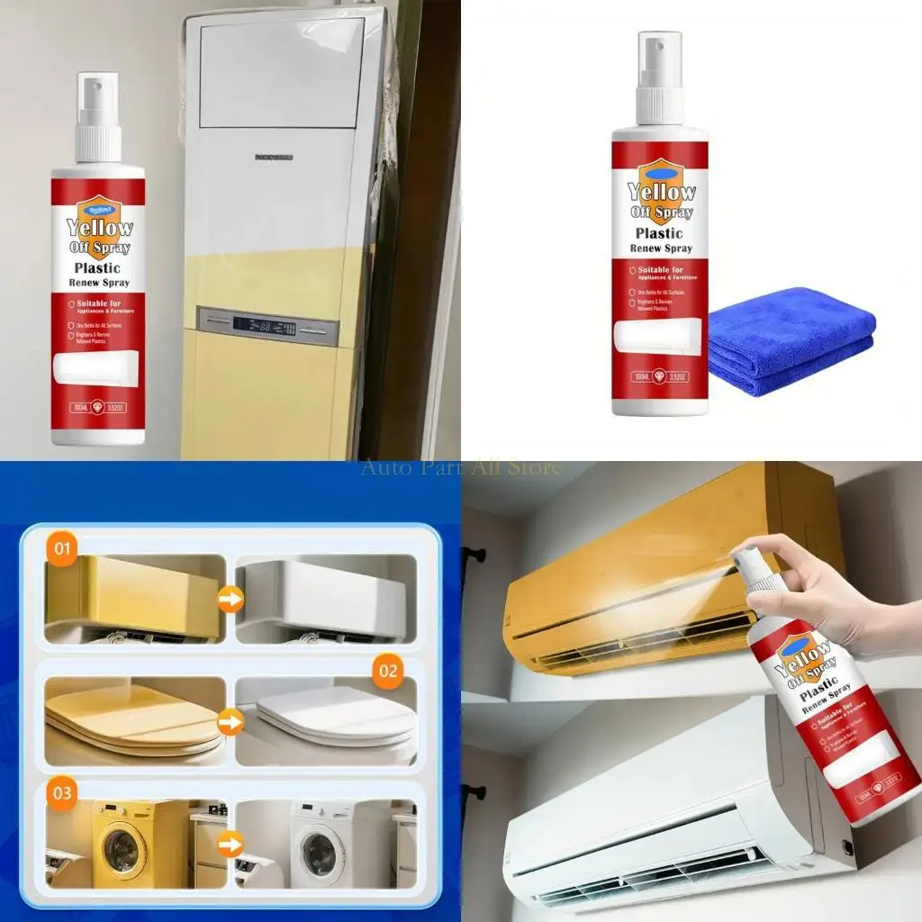 J0MA Very Strength Plastic Whitener 100ml Heavy Duty Plastic Stain Remover Upgrades For Air Conditioners Home Appliances