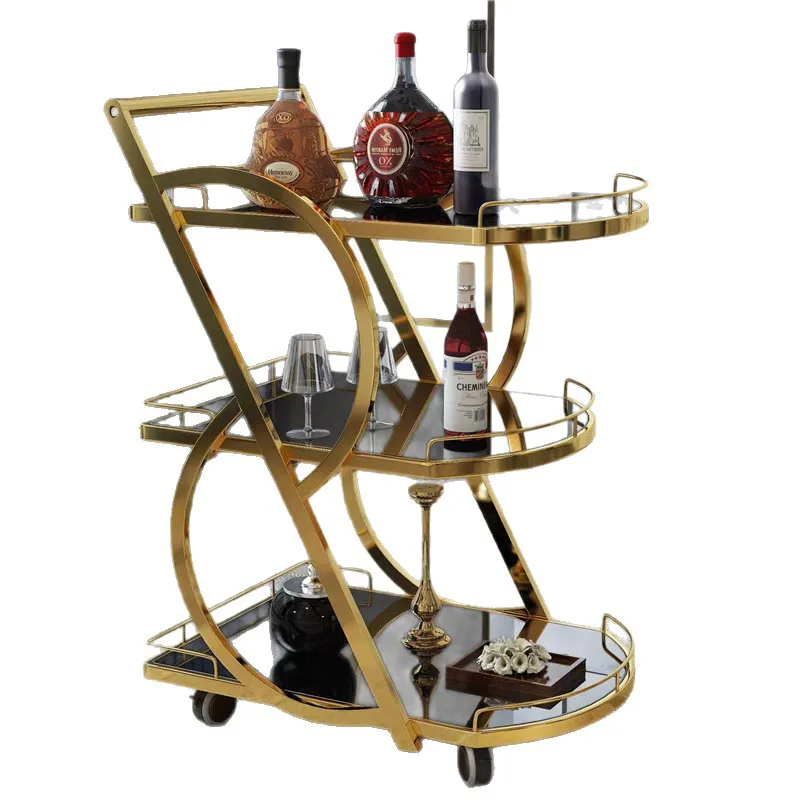 Dining car three-layer stainless steel trolley hotel restaurant KTV commercial wine delivery