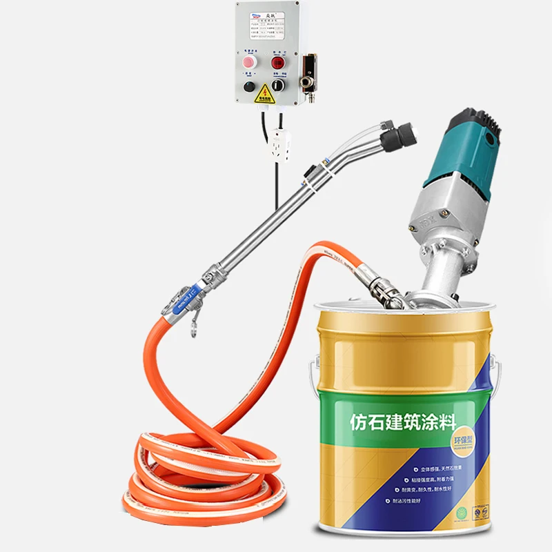 

220V 2.2KW Real Stone Paint Spraying Machine Spray Gun Putty Conveying Waterproof Spraying Machine High Pressure Wall Paint Spra