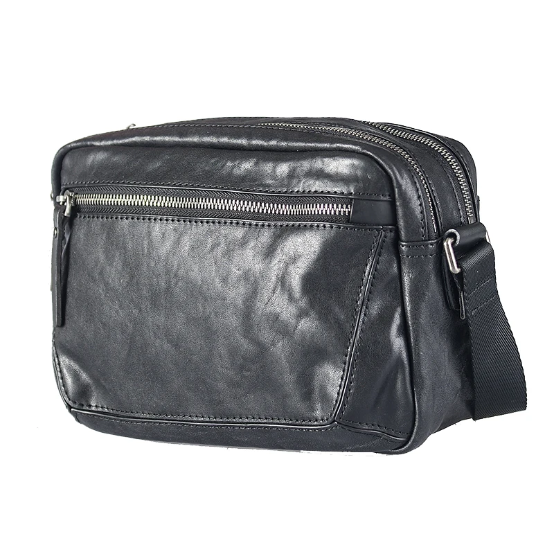 Sac en cuir de vachette pour homme, couche de tête, mini sacoche décontractée faite à la main, sacs de messager de mode, noir, jaune, nouveau