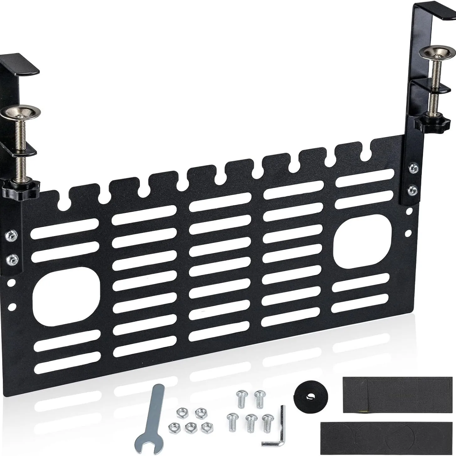 No Drill Under Desk Carbon Steel Cable Tray Hook Mounted Organizer Wires Power Strips Cm Home Office Rack