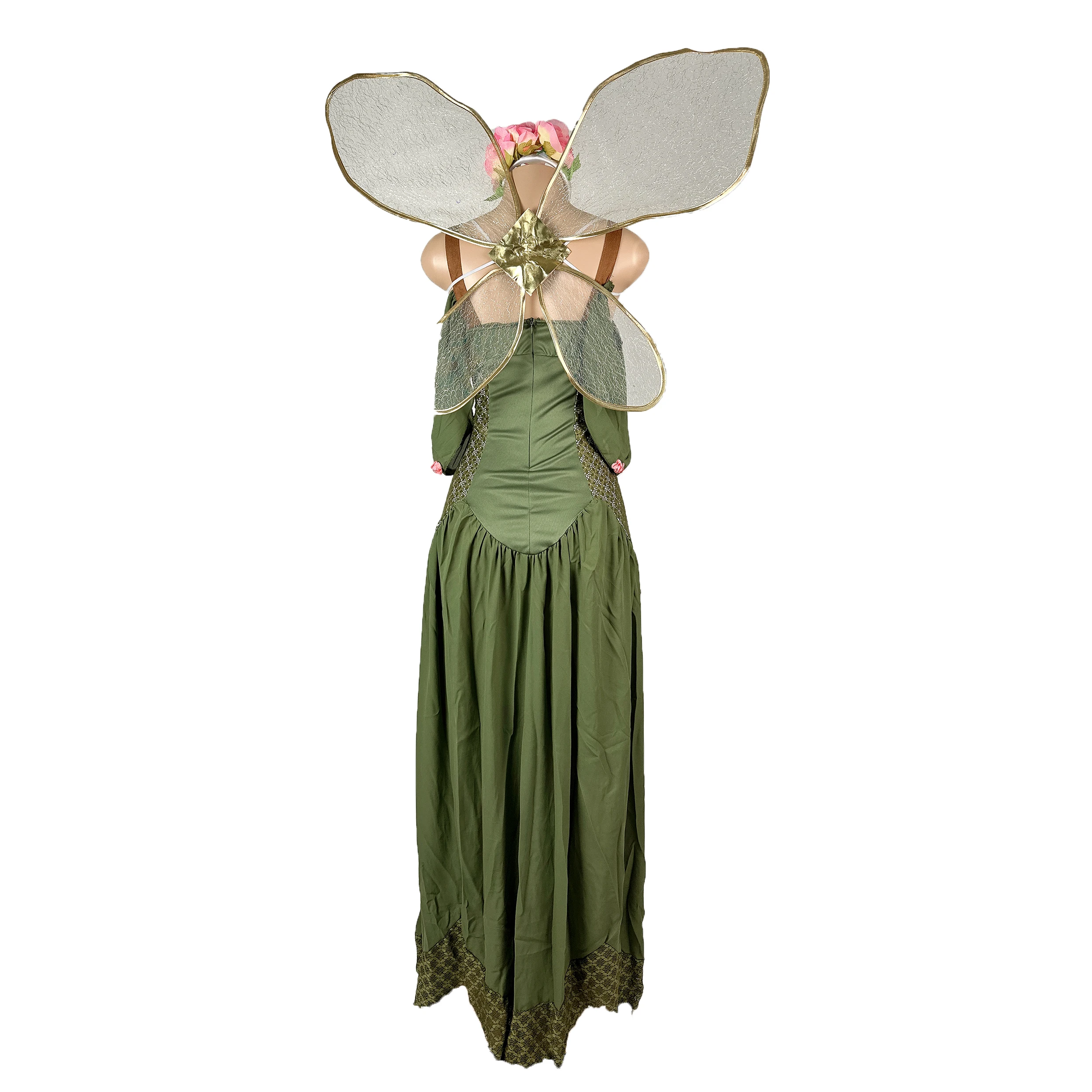 New Halloween costume, forest green elf flower fairy princess angel costume, DS performance costume, adult cosplay party costume