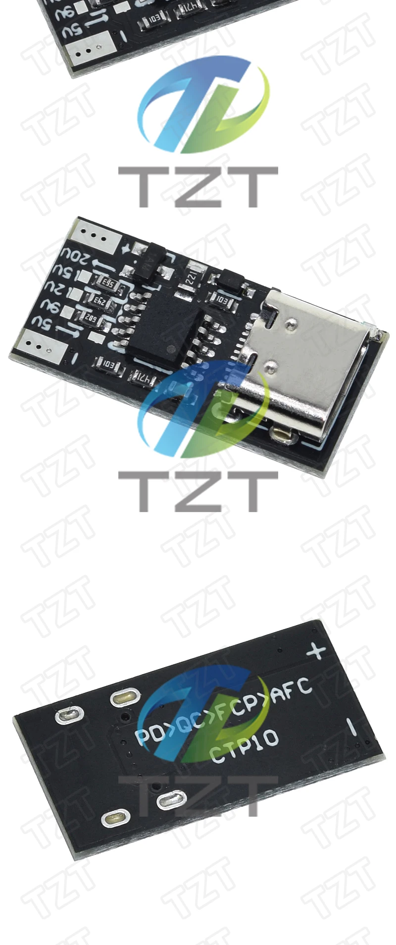 TZT Typ-C PD2.0 PD3.0 Schnelllade-Auslöser-Polling-Detektor USB-Boost-Stromversorgungs-Wechselmodul Ladeplatine 9V 12V 15V 20V – Detail 5