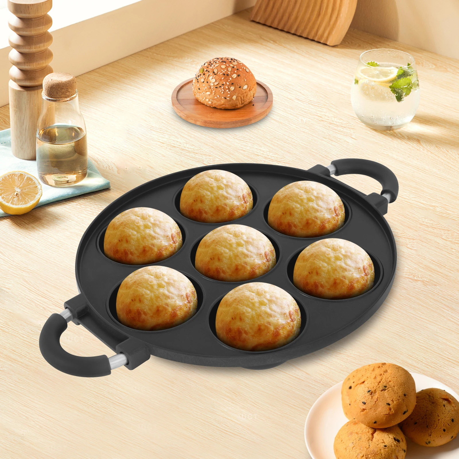 

7-Hole Cake Cooking Pan Commercial Cake Mold Egg Waffle Pot Baking Tray Mold