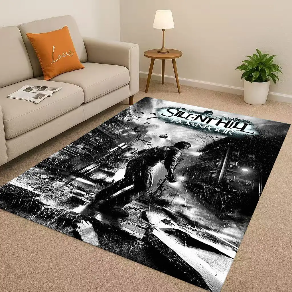 

Classic Game Silent Hill Pyramid Head Horror Movie Living Room Non-Slip Area Rug Carpet for Bedroom Playroom Sofa,Home Doormat