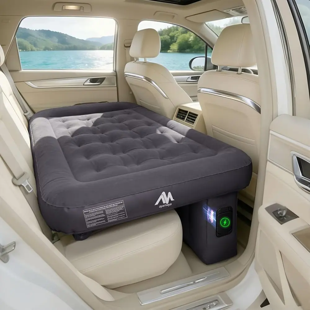 

Portable Inflatable Car Bed with Built-in Pump, Pillow & Support for SUV, Sedan, Travel & Camping