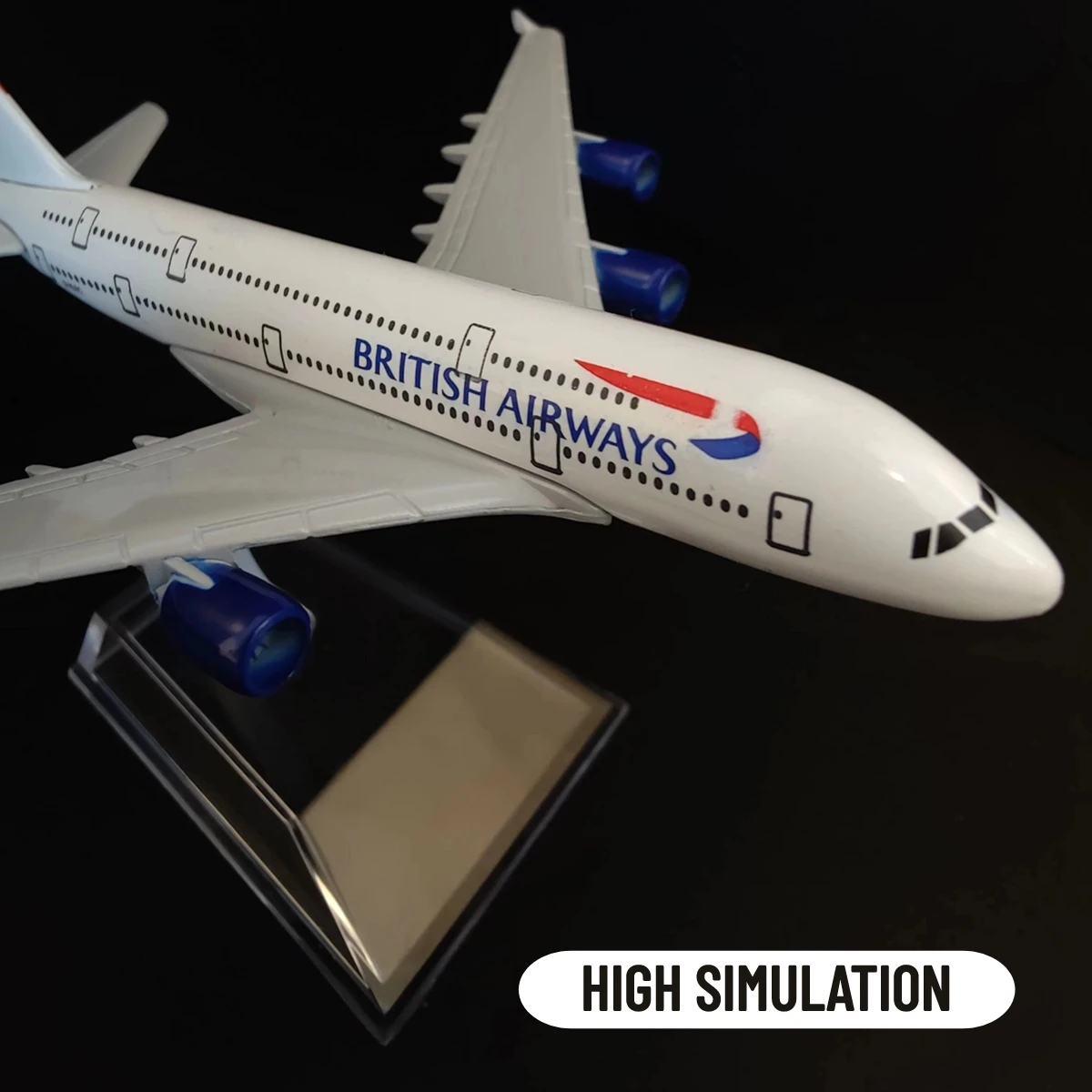 1:400 Metal Aircraft Model Replica, British Airways A380 Airplane Scale Miniature Art Decoration Diecast Aviation Toy Gift