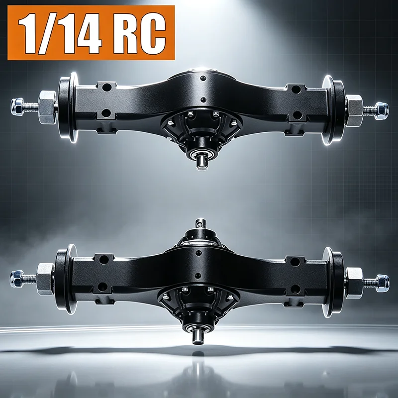 Metal Rear Axle Rear Through Axle without Lock for 1/14 Tamiya RC Truck for SCANIA 770S R620 for VOLVO FH16 ACTROS AROCS Car