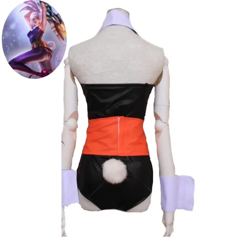 Game LOL Bunny Girl Riven The Exile Cosplay Costume Anime Black Jumpsuit Ears Sxey Woman Uniform Hallowen Carnival Party Suit