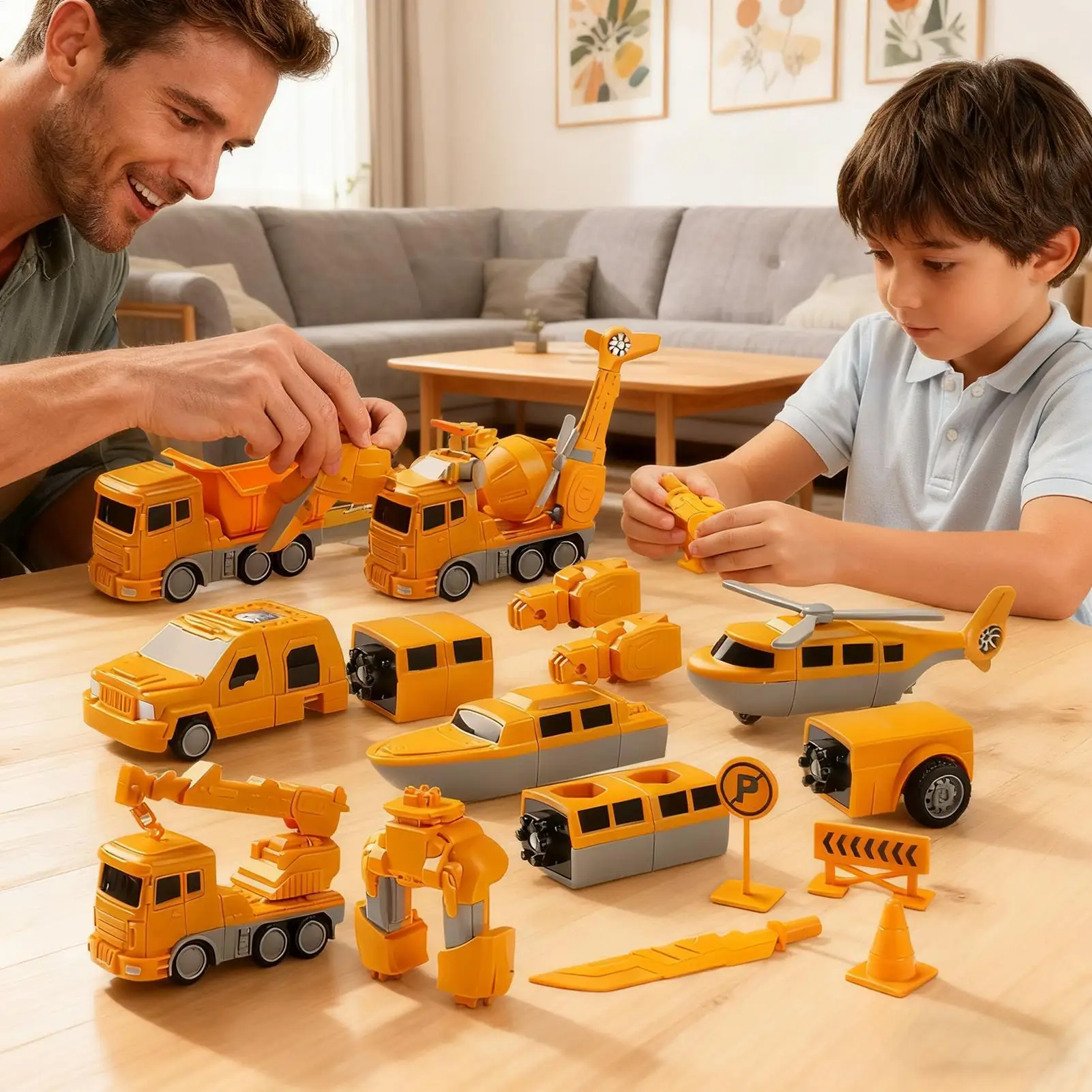 Carro de engenharia para meninos robô blocos de construção transformação magnética carro de engenharia montado brinquedo para alunos crianças vivendo