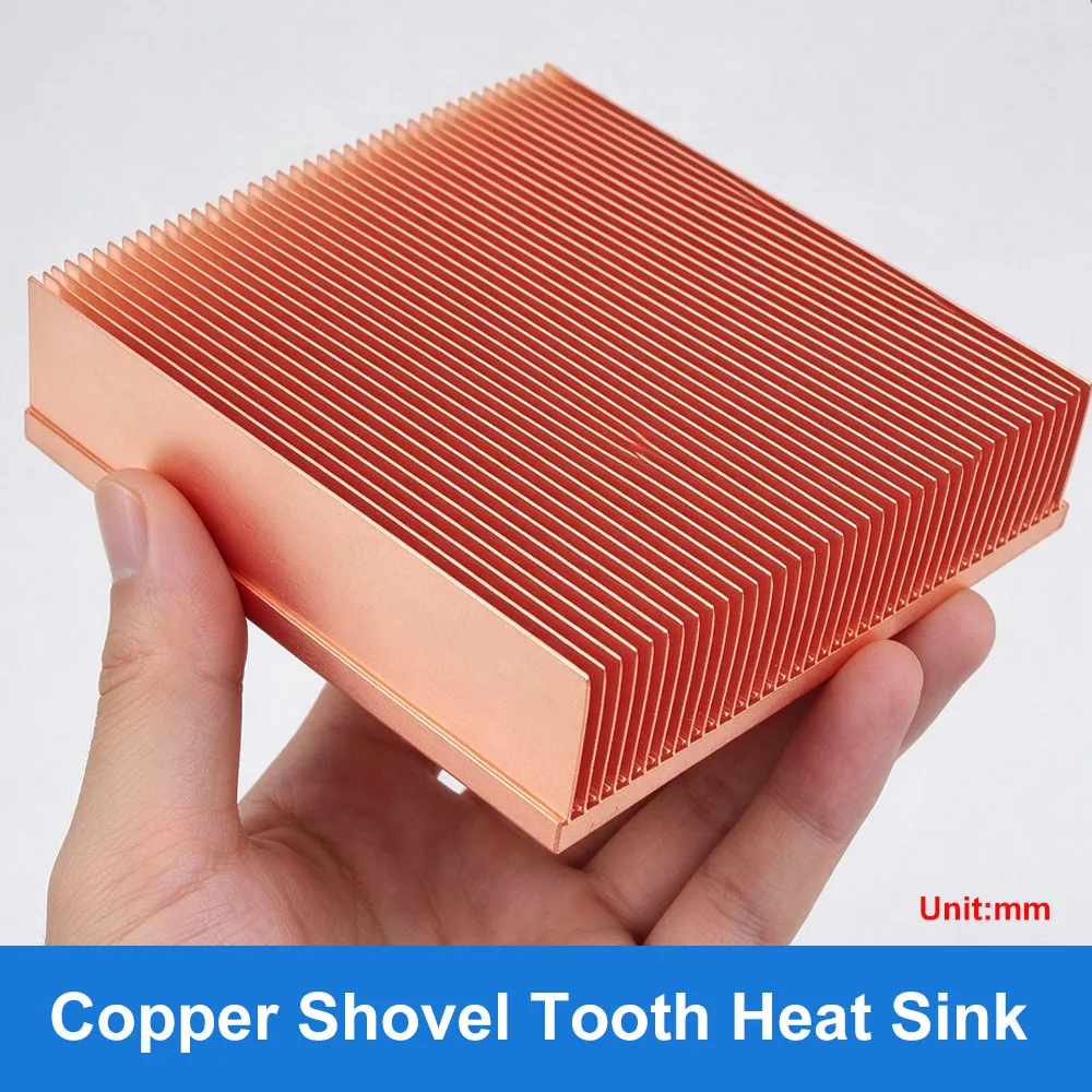 1Pcs Skived Fin High-Efficiency  20-70mm Pure Copper Heat Sink Electronic Component Heat  Equipped With Self-Adhesive Paper