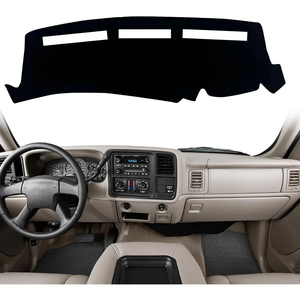 CNZKO Suede Dashboard Cover for GMC Sierra/Chevy Chevrolet Silverado,2000-2006 GMC /Chevy Suburban Tahoe Avalanche Dash Cover