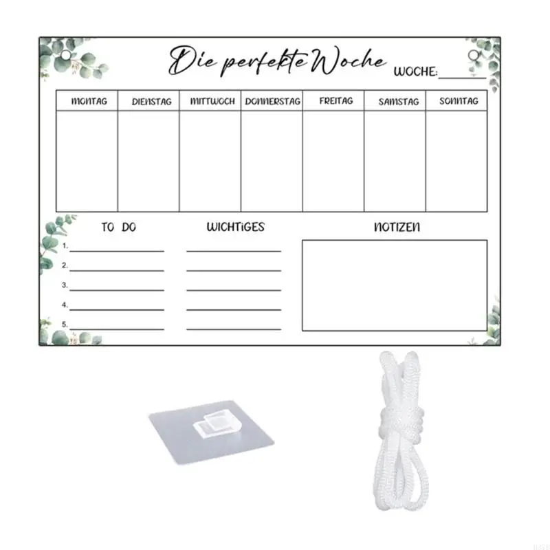 لوحة مذكرات أسبوعية مثبتة على الحائط من الأكريليك الشفاف قابلة للمسح H37B للتخطيط