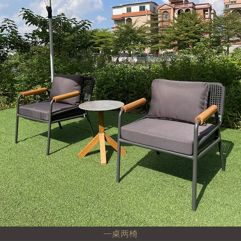 

Outdoor rope-woven sofa combination courtyard villa balcony rattan chair garden leisure waterproof and sunscreen