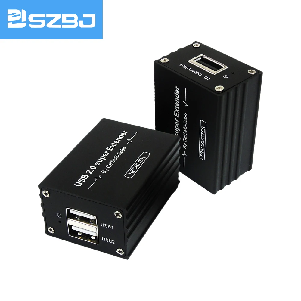 

SZBJ USB102 USB2.0 Extender 229ft(70m) Over Cat5e/Cat6 Cable with 2 USB Ports Full speed USB2.0