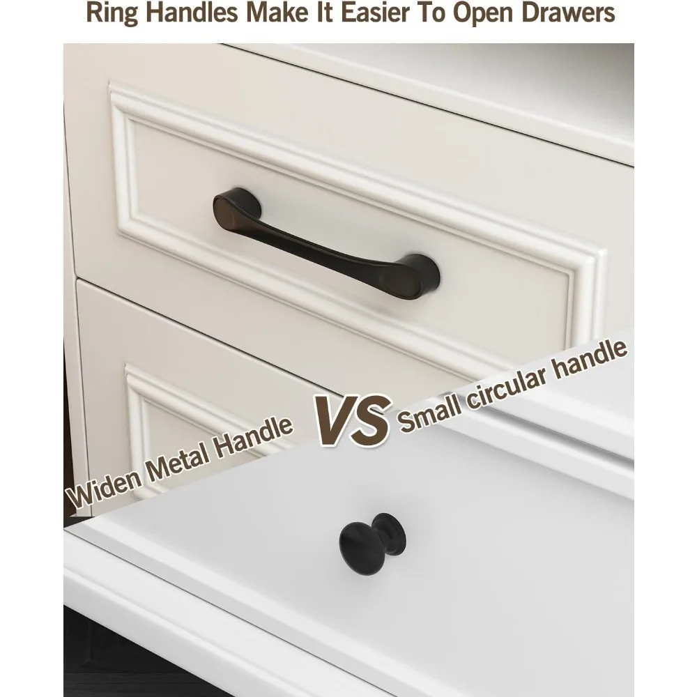 قطعتان من منضدة المزرعة مع قاعدة شحن، طاولة بجانب السرير من الخشب الريفي مع درجين ورف تخزين، حامل ليلي مع Ty