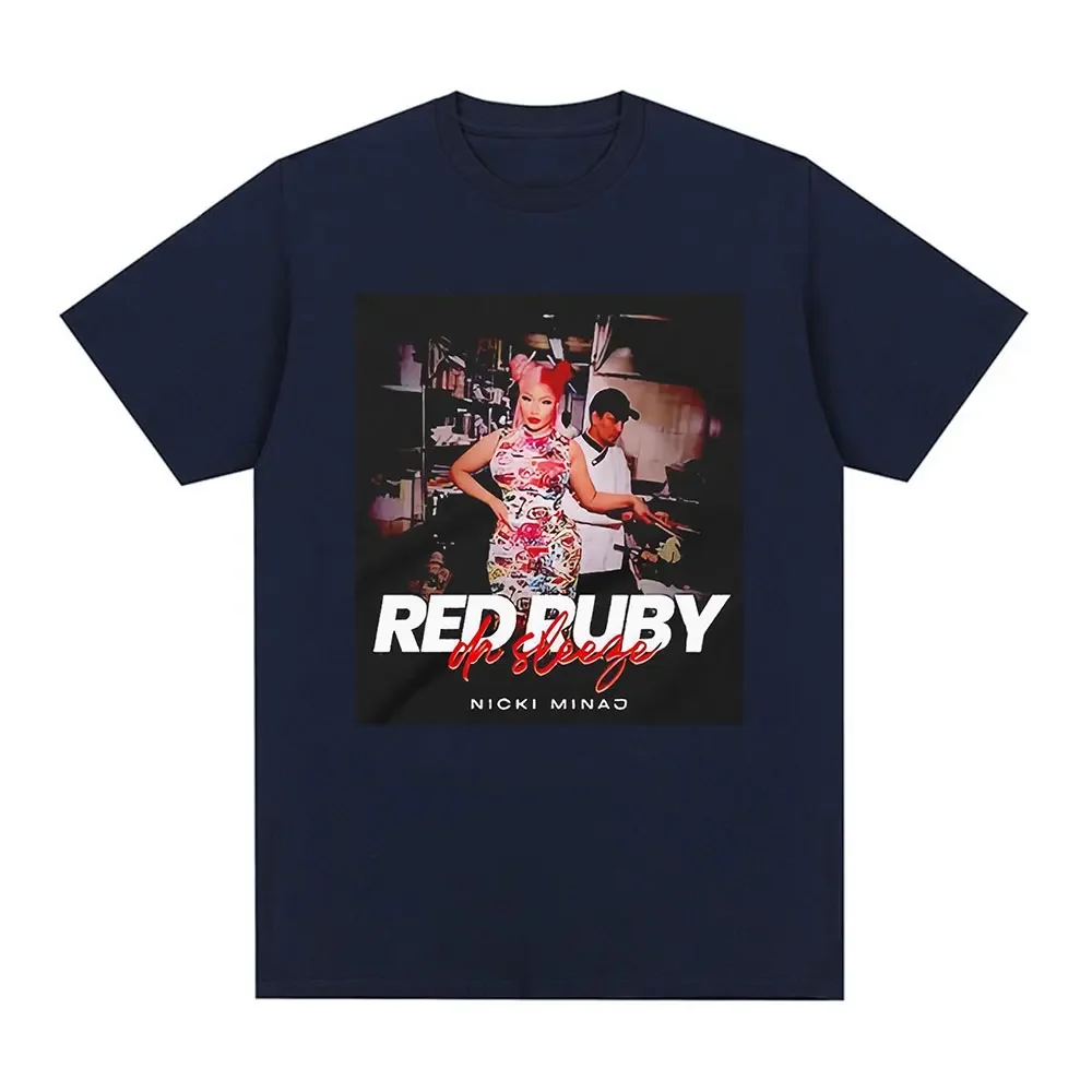 Nicki Minaj T-shirt 2023 Music Album Red Buby Da Sleeze Graphic T Shirt Men Women Vintage Hip Hop Oversized T Shirts Streetwear