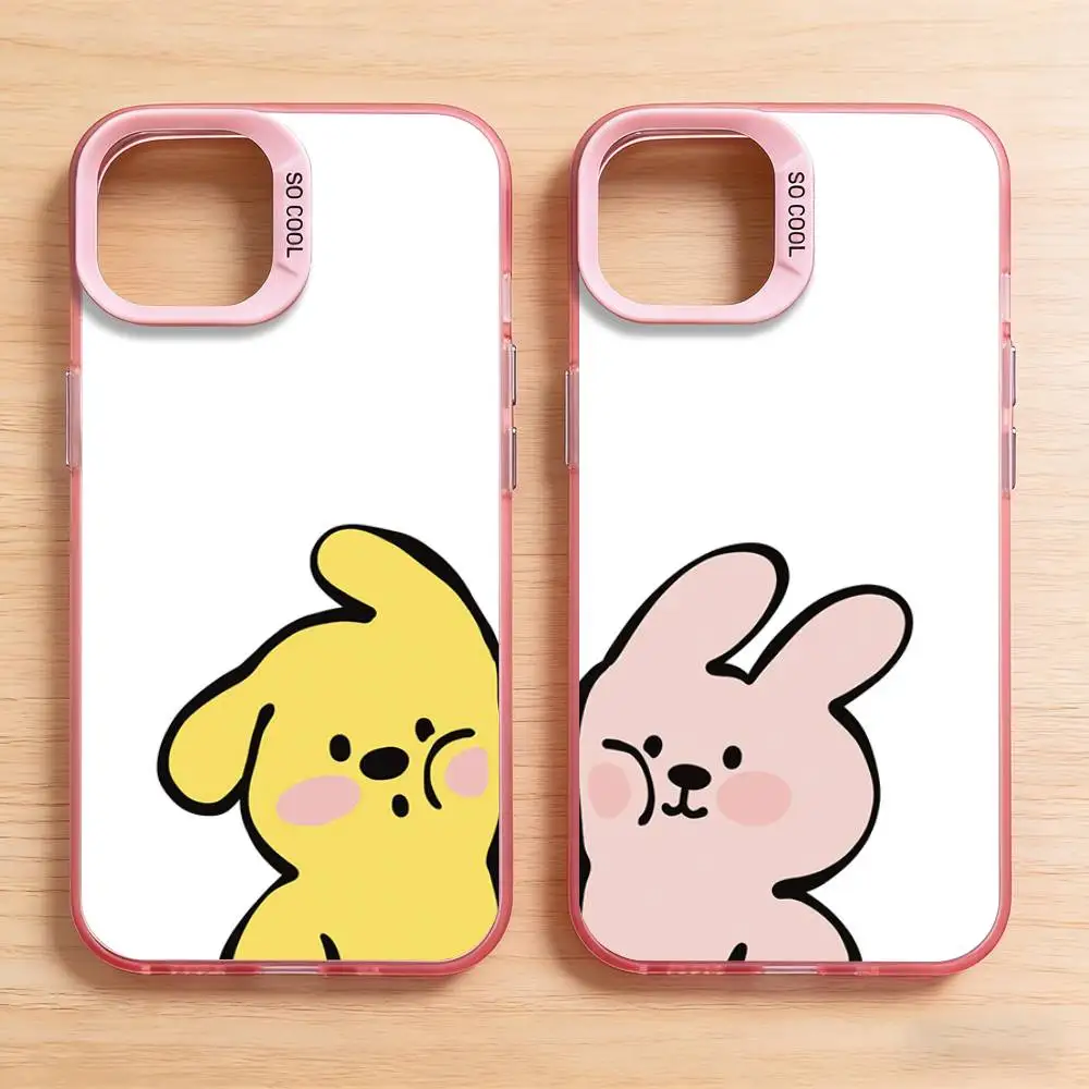 Cartoon Couple Phone Case for iPhone 17 16 15 14 13 12 11 Pro Plus Max Air Mini X XS Soft Silicone Cover
