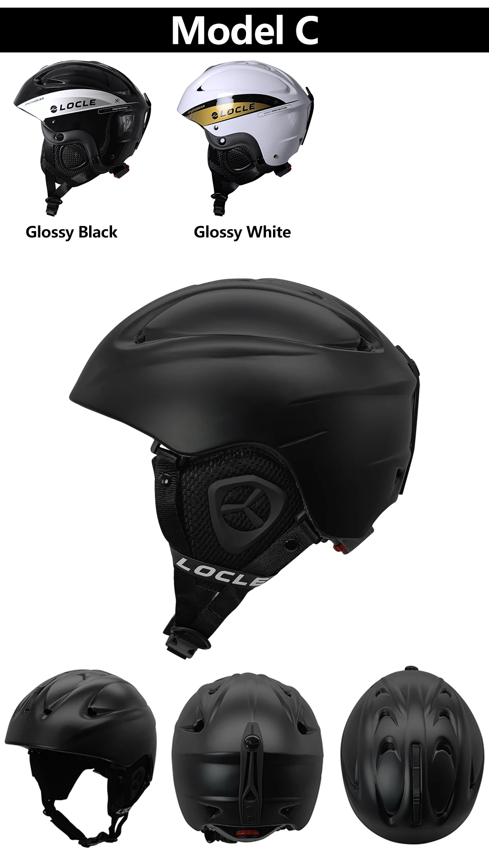 LOCLE Skihelm Herren Damen Integral geformter Kinder Kinder Skihelm Skateboard Ski Snowboard Motorrad Schneemobil Helm – Detail 6