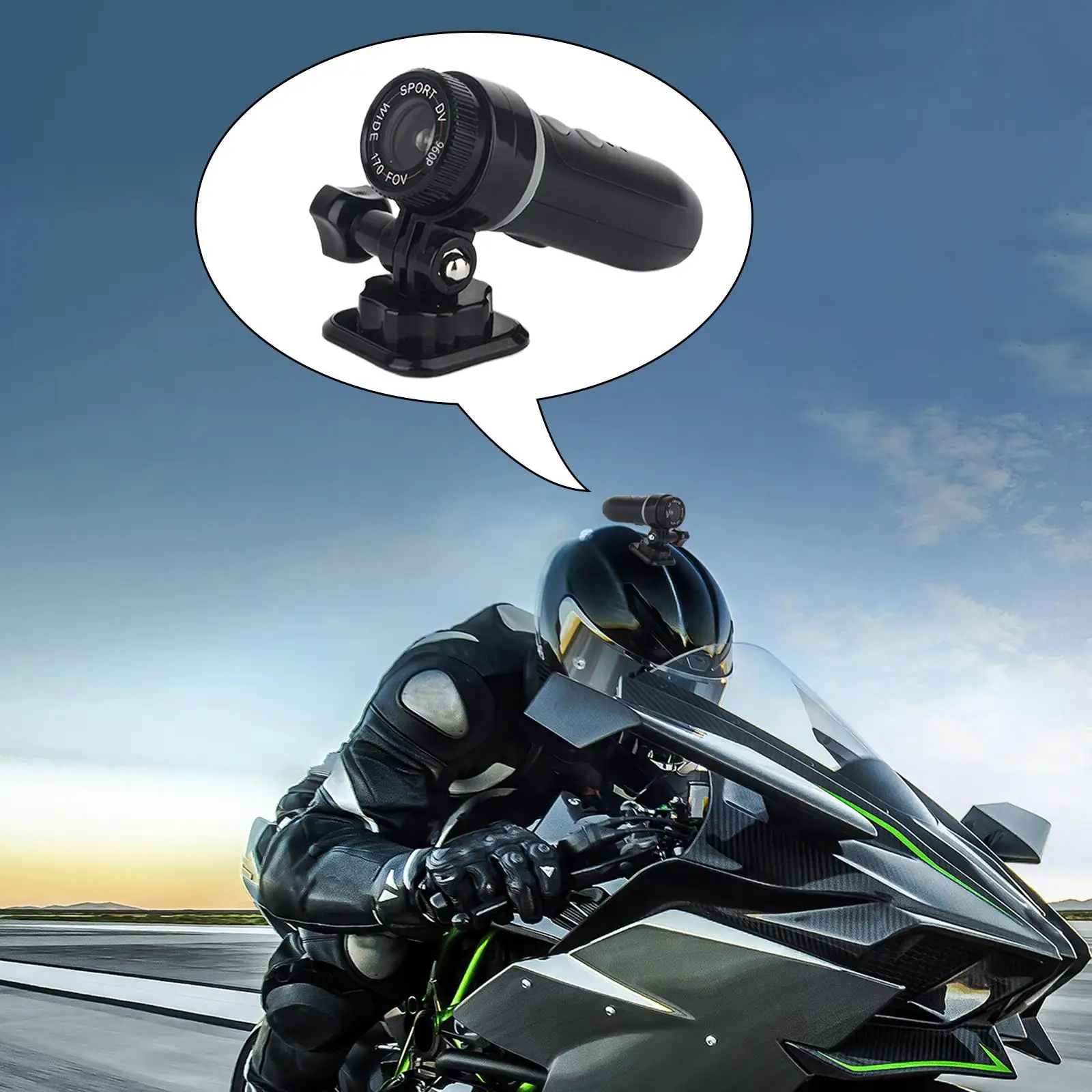 Cámara portátil para motocicleta, videocámara con resolución de 960P, gran angular de 170 grados, para deportes al aire libre