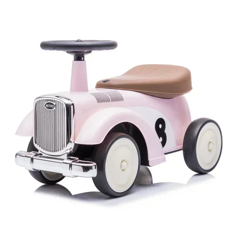 Retro Children's Scooter Car Baby Twister Car Walker Anti-rollover Four Wheel Steering Wheel Limit Turning Outdoor Yo-yo Toy Car