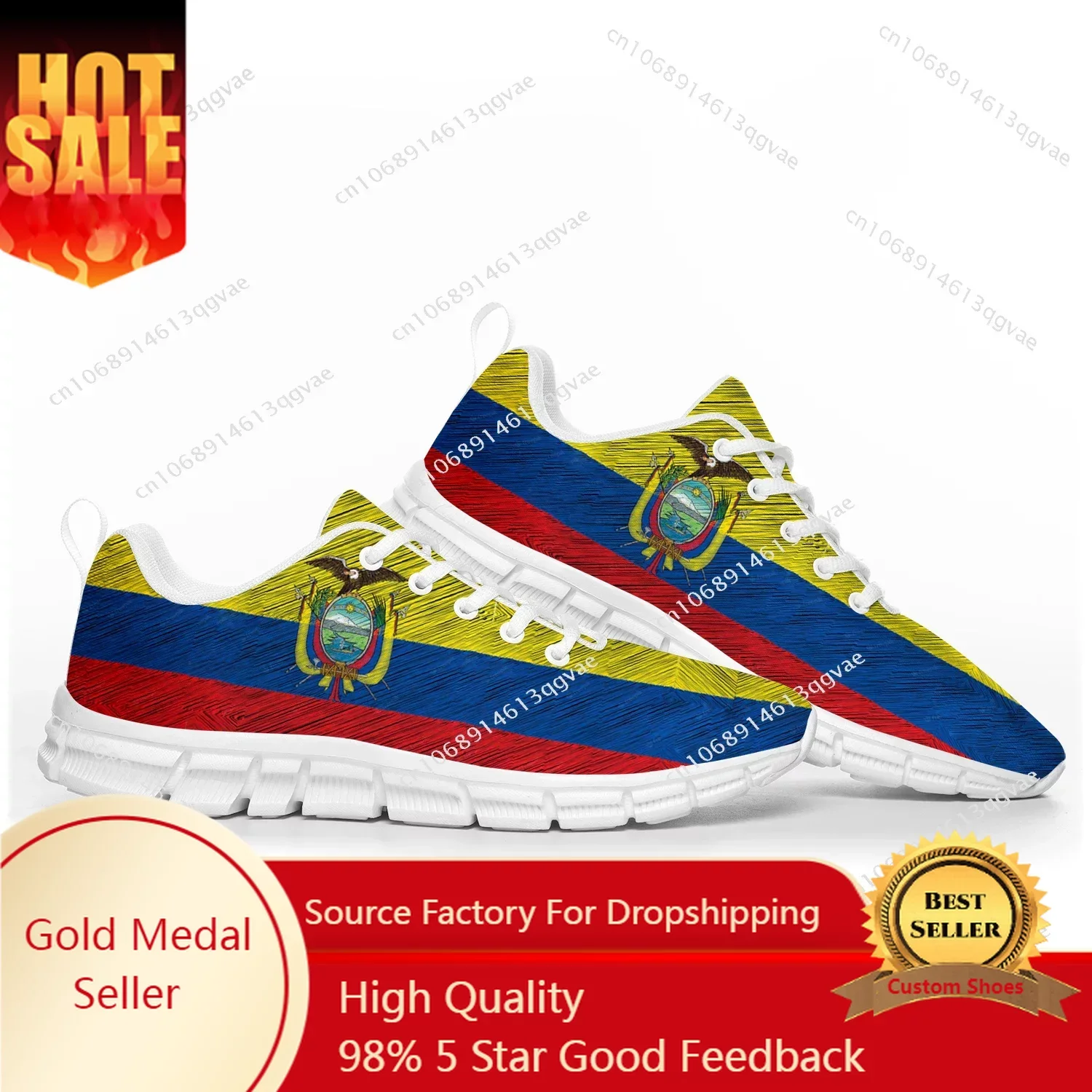 Ecuador Flag Sports Shoes Mens Womens Teenager Kids Children Sneakers Ecuador Casual Custom High Quality Couple Shoes