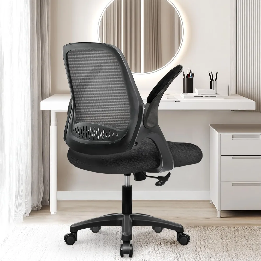 

Office Desk Computer Gaming Chair with Executive Ergonomic Lumbar Back Support Flip-up Padded Armrest Adjustable Heigh