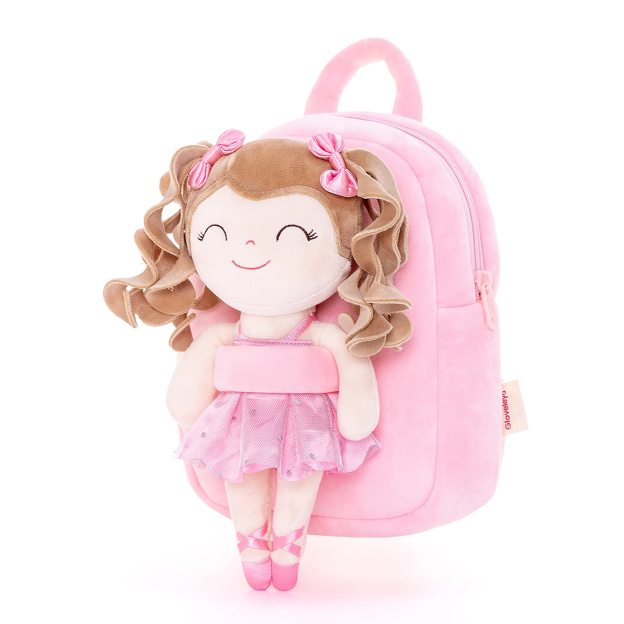 Gloveleya Plush Backpack for Kids Ballerina Doll Children Bag Gifts for Baby Girls