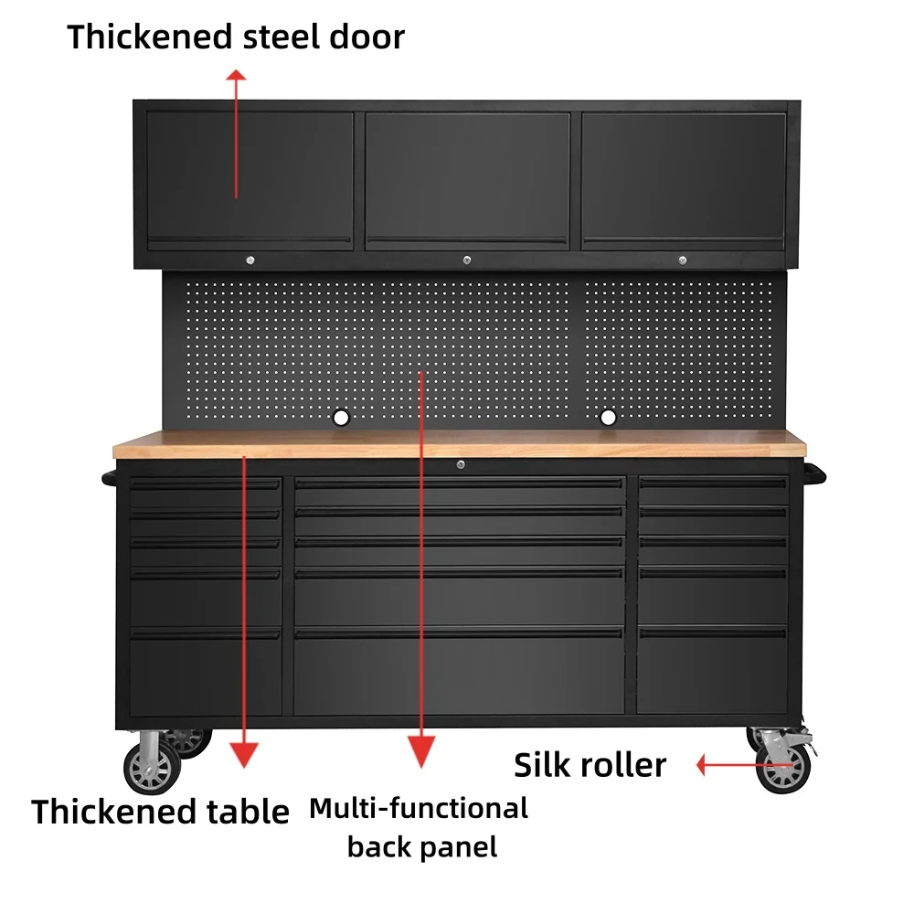 Multi-purpose Stainless Steel Garage Storage Roller Tool Cabinet Service Tool Stand Composite Work Station
