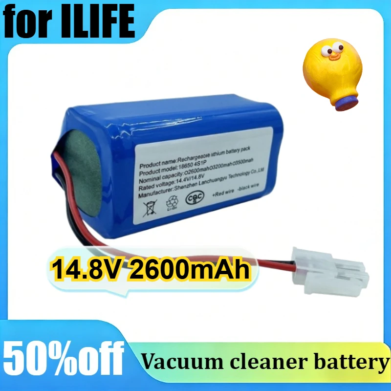 

Аккумулятор 14.8V 2600mAh для роботов-пылесосов ILIFE A4, A4s, V7, A6, V7s Plus, A9, V7S, X620, X623, X451, X431