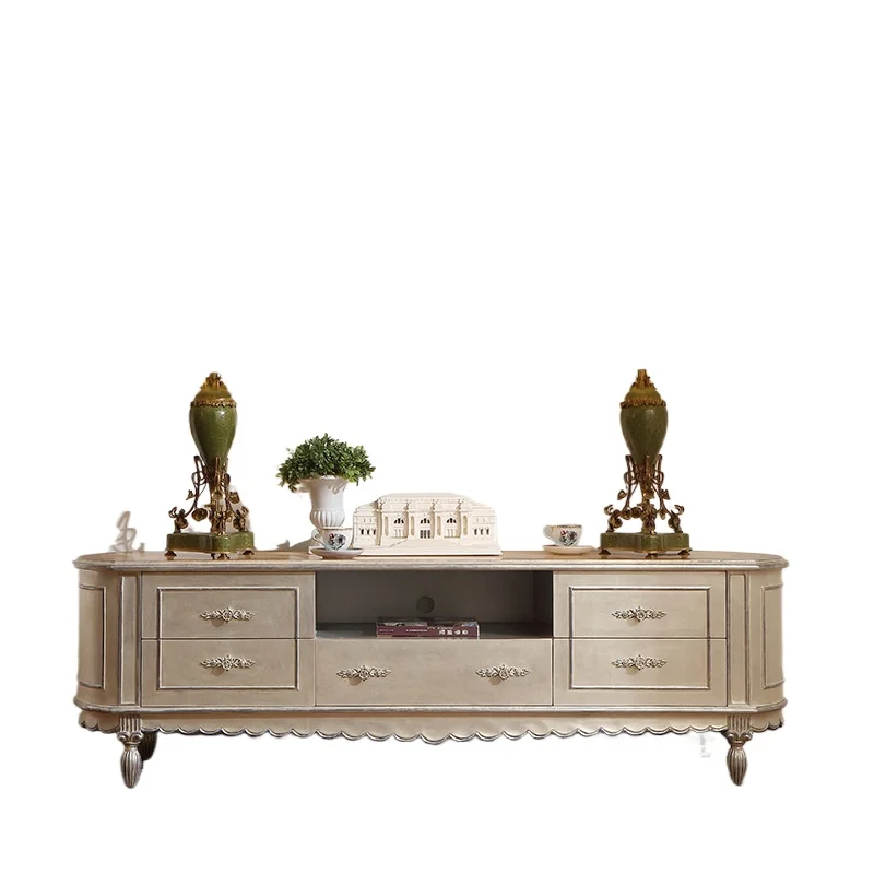 

Классическая роскошная деревянная комбинированная прямоугольная подставка под телевизор из золотого натурального дерева с выдвижным ящиком