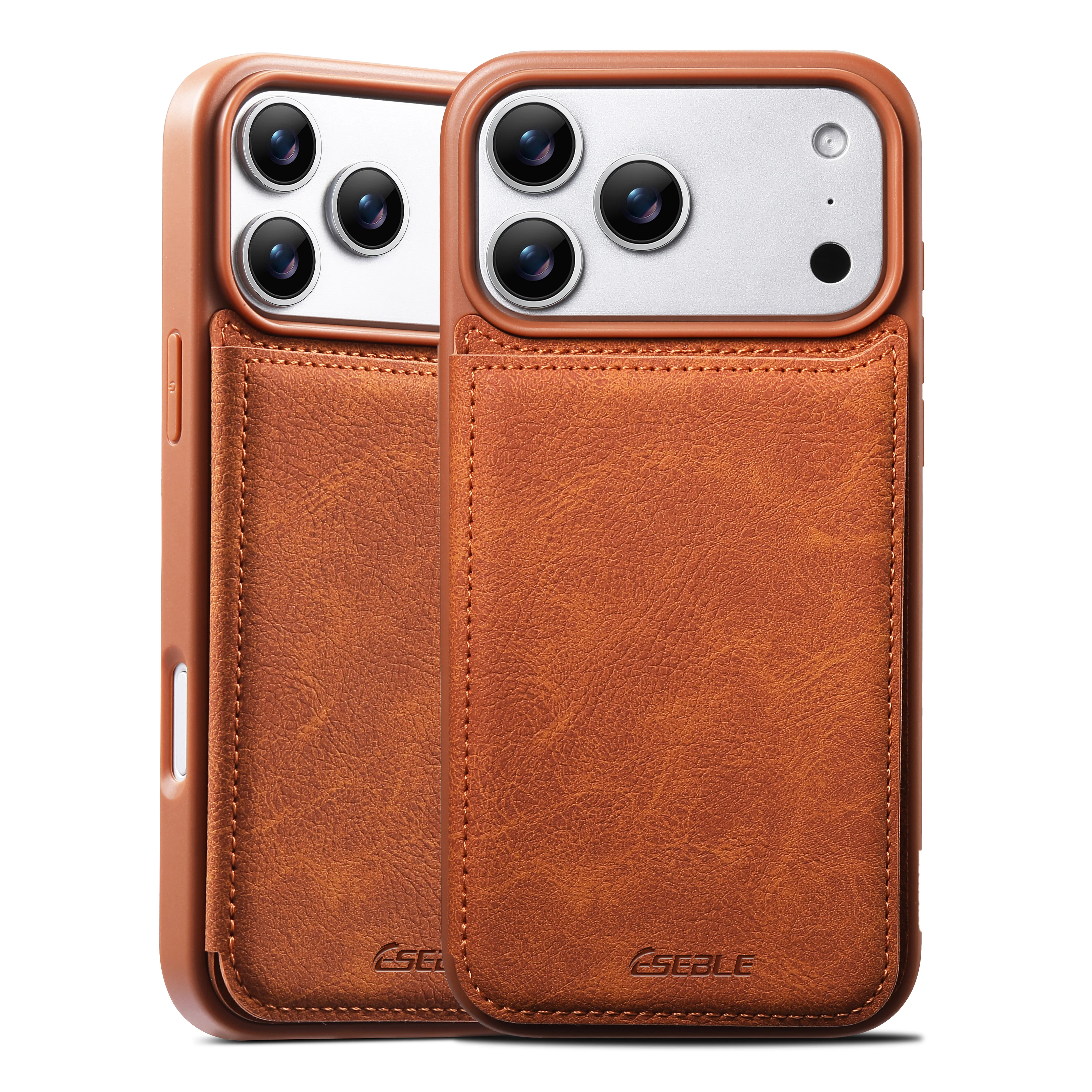 Luxury Retro Flip Card Leather Phone Case For iPhone 17 Pro 16 15 14 13 Pro Max 17Air 16E Slim Magnetic Card Holder Cover view 3