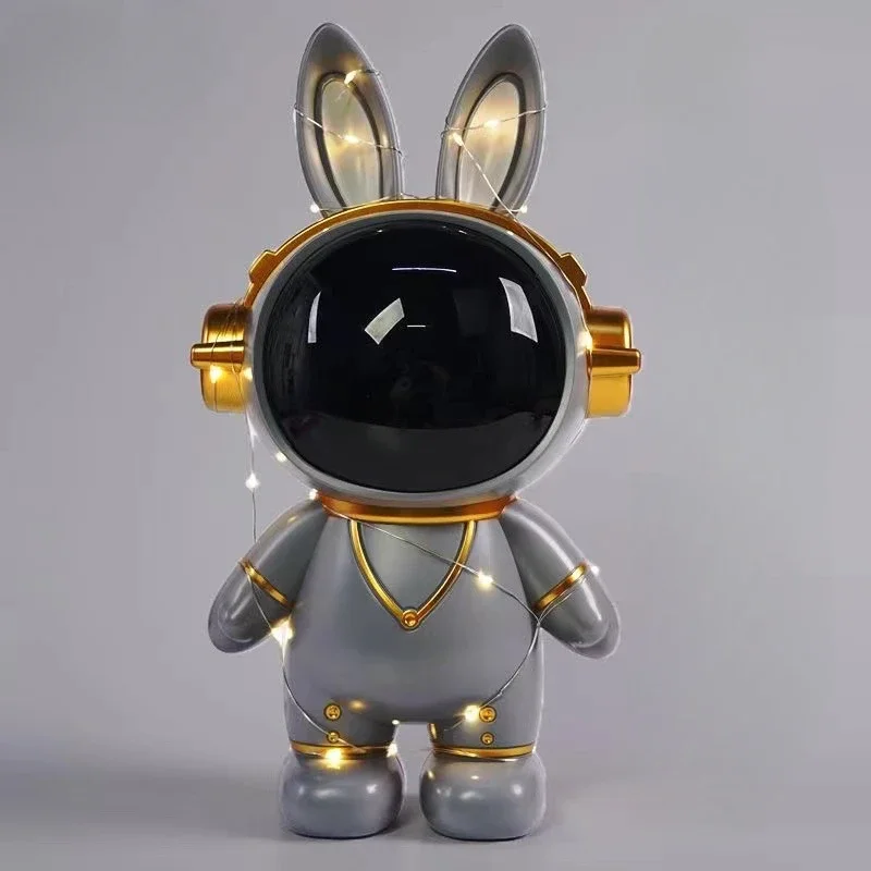 

Space Rabbit Astronaut Piggy Bank Children Boys and Girls Cartoon Money Box Desktop Ornaments Statue Birthday Gifts for Kids