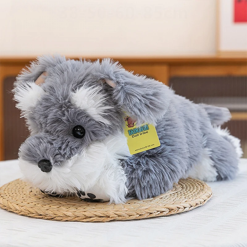 

Kawaii Plush Puppy Stuffed Animal Cute Schnauzer Doll Soft Cuddly Toy for Kids Birthday Gift Wholesale Furry Playmate