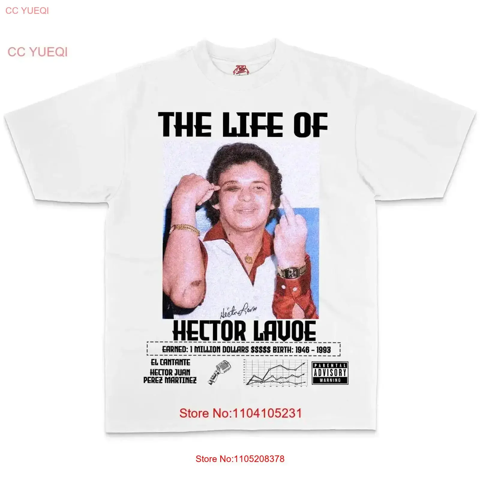 hector lavoe T Shirt vintage Washed Comfortable streetwear Casual fashion Versatile Stretched Soft designer clothes Slightly