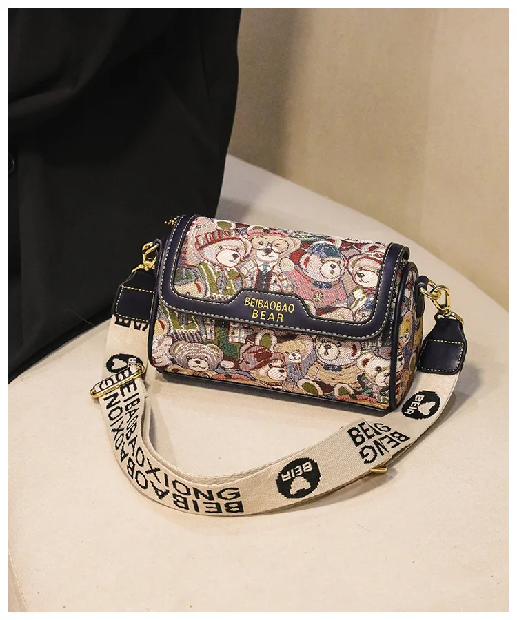 New Trendy Unique Design Cartoon Bear Single Shoulder Bag Chic Crossbody Bag Original Women's Shoulder Bag Purses and Handbags