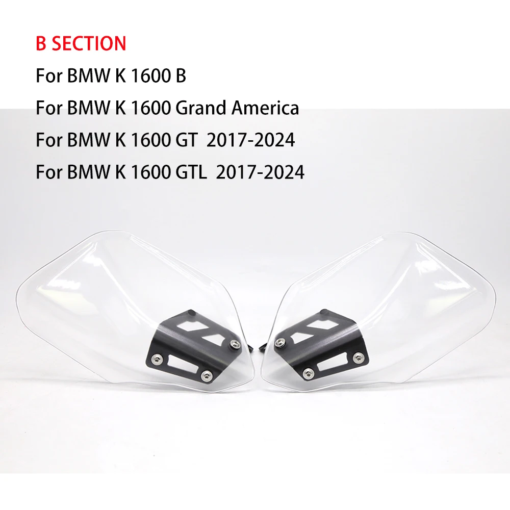 Pelindung tangan pelindung tangan deflektor sepeda motor, kaca depan untuk BMW K 1600 GT K 1600 TTL 2017-2024 Grand America K 1600 B