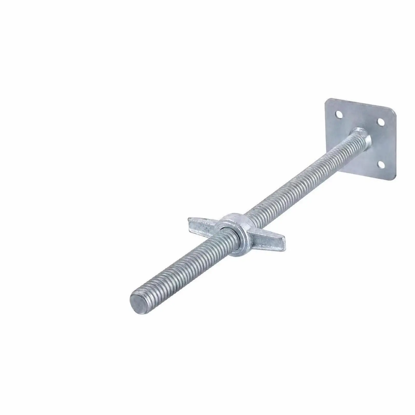 Scaffold Leveling Jack Support Base Galvanized Steel Threaded Rod Adjustable for Metal Scaffolding Construction Stable Square