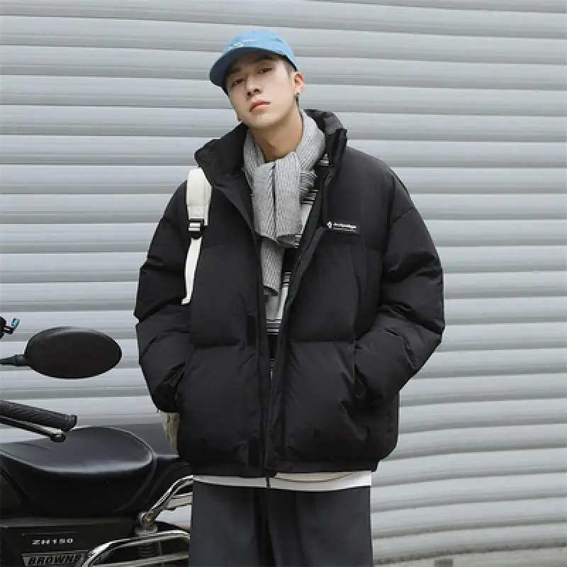 

Nice Winter Harajuku Cotton Padded Jacket Men Parka Black and Gray Streetwear Unisex Couples Oversize Baseball Coat M-3Xl Brand