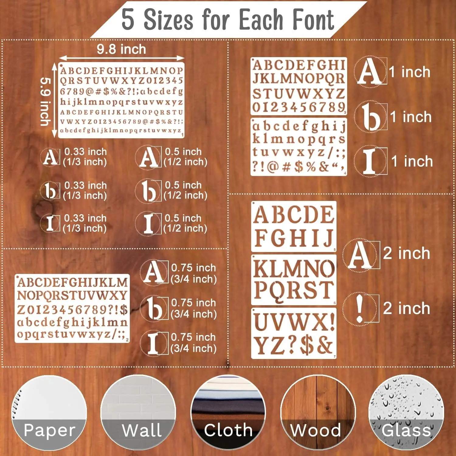 28PCS Alphabet Letter Number Stencils Set for Crafts